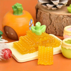 2pcs Mini Honeycomb Beeswax Figurines Yellow Decor