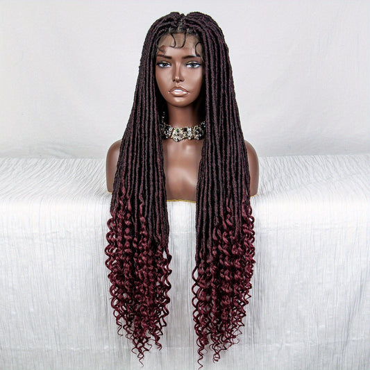 African Braided Spring Twist Lace Wig 86 cm