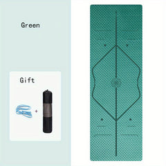 6mm Soft TPE Yoga Mat With Asana Guide Line & Storage Bag