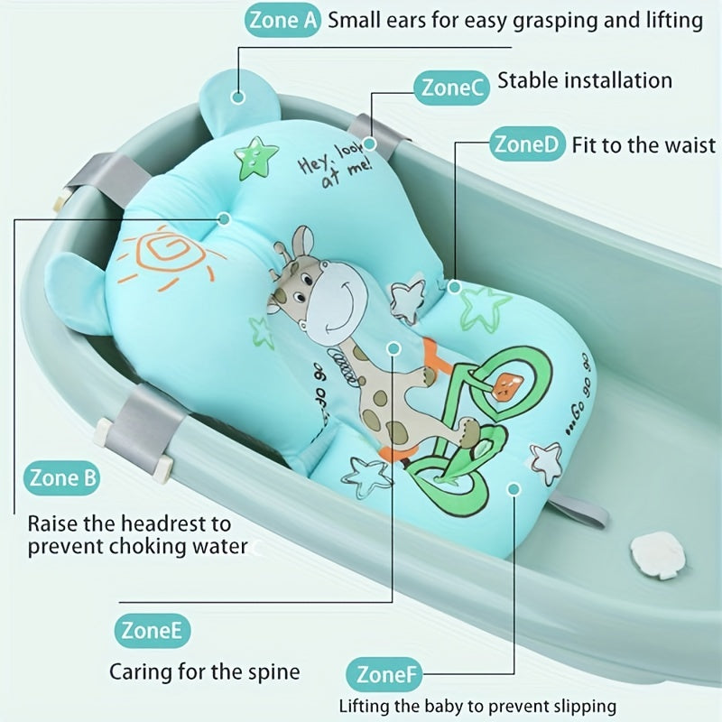 Baby Bath Seat with Non Slip Mat & Body Cushion