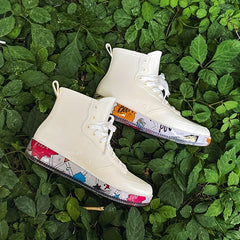 Women's Waterproof Rain Boots Lace Up High Boots