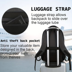 Slim Laptop Backpack Waterproof Anti-Theft Ergonomic 15.6 inch Business Travel