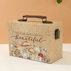 Bamboo Woven Pattern Wooden Storage Box PU Container