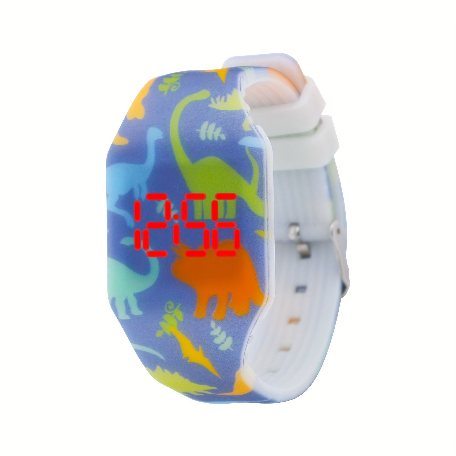 Teen Casual Digital Screen Silicone Watchband Multifunctional Electronic Watch