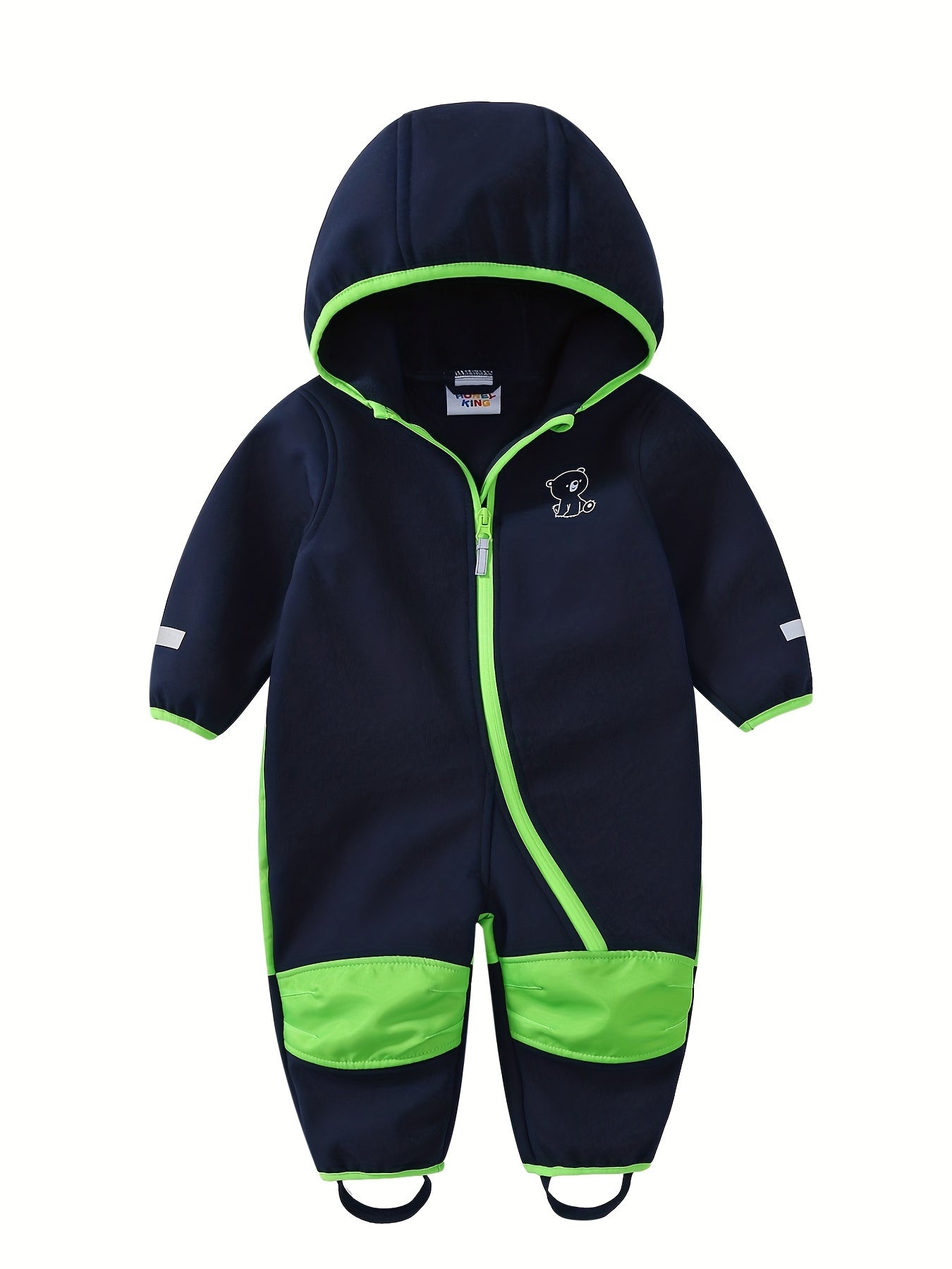 Boys Warm Softshell Outdoor Jumpsuit with Hooded Ski Suit