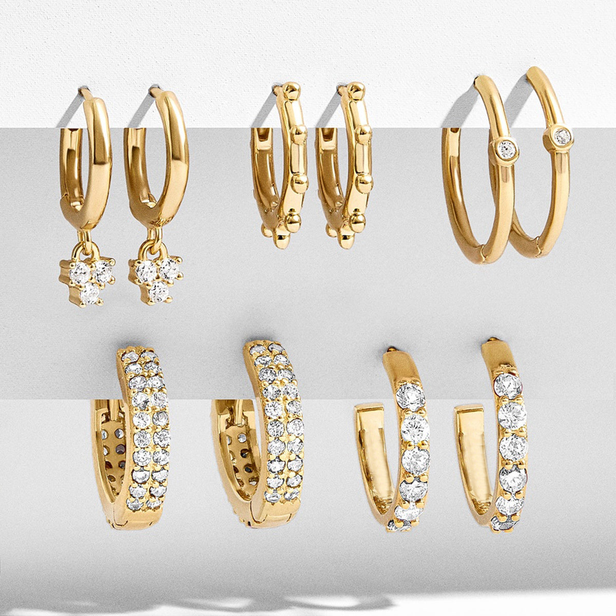 5 Pairs Geometric Stud Earrings Set