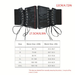 Bright Lace Up Zipper Belt Elastic Waspie Corset Belts Wide Waistband