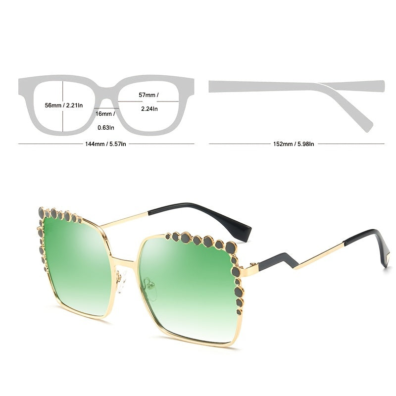 Square Frame Sunglasses Irregular Rim Metal Sun Glasses For Women Girls