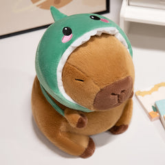 Anime Style Capybara Plush Toy with Headbands Dark Brown