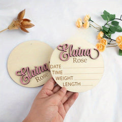 Personalized Wooden Announcement Tags Custom Name Acrylic Labels
