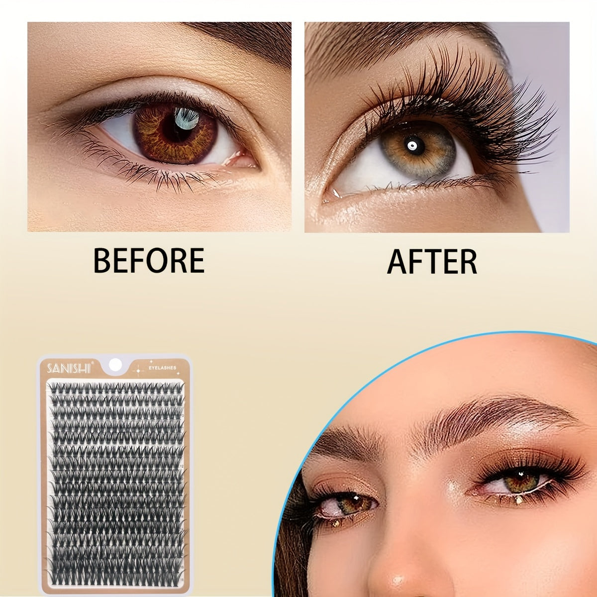 320pcs Natural DD Curling False Eyelash Extension Kit with Lash Curler