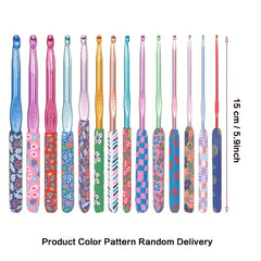 14pcs Crochet Hooks Set Aluminum Ergonomic Handle Yarn Craft Gift Women