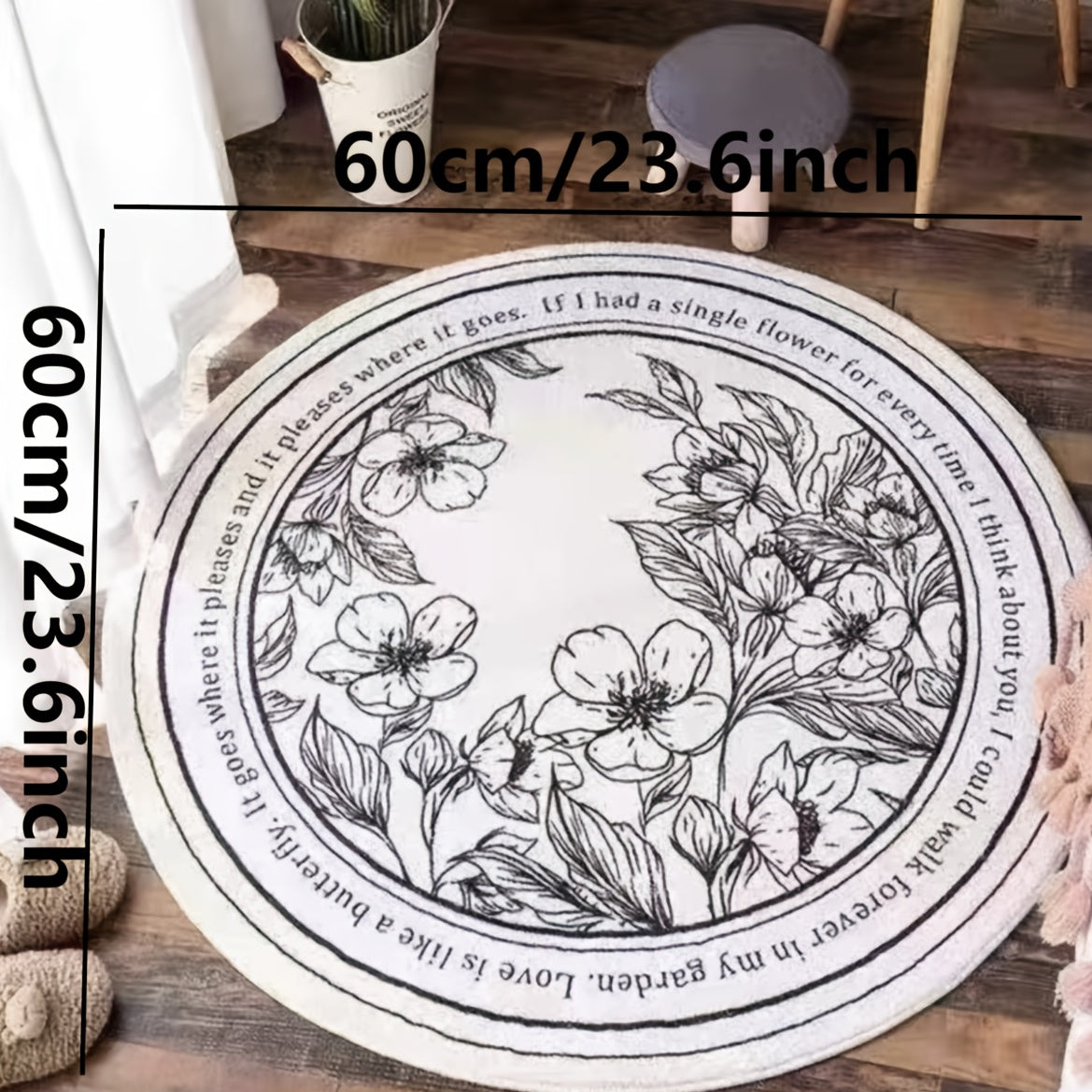 Nordic Round Cashmere Rug Plush Floor Rug 59.94 x 59.94