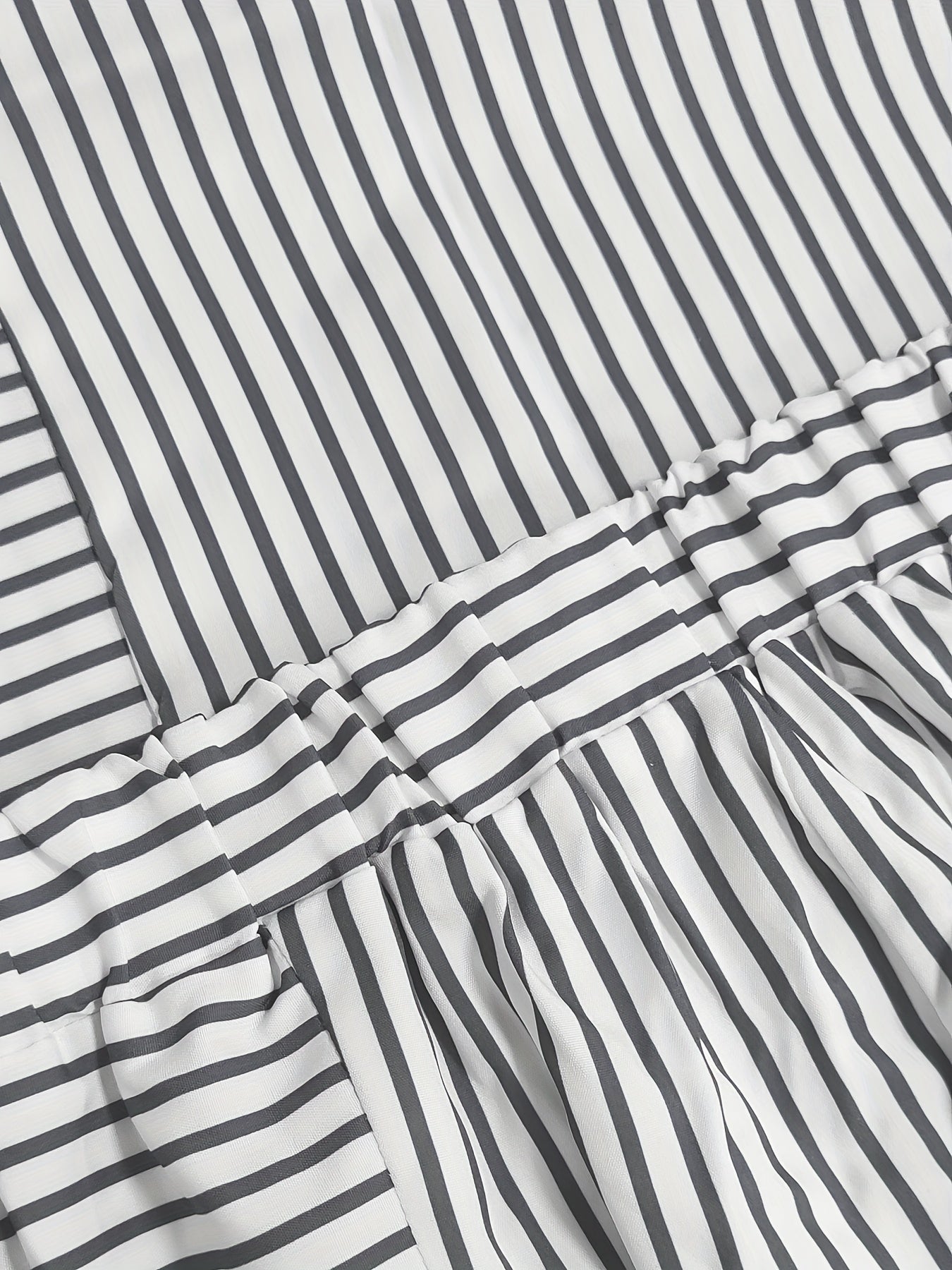Striped Casual Two piece Set Crew Neck Long Sleeve Top & Wide Leg Pants