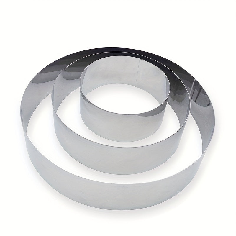 3pcs Mousse Cake Mold Rings - Round Heart Flower Bear Kitten Shaped