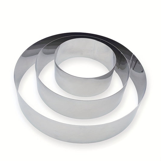 3pcs Mousse Cake Mold Rings - Round Heart Flower Bear Kitten Shaped