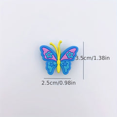 30pcs Butterfly Shoe Charm Resin Shoe Buckle Clogs DIY Accessories