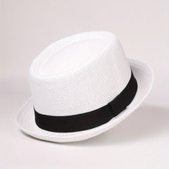 Casual Sunshade Straw Hat With Band for Outdoor Travel Seaside Unisex
