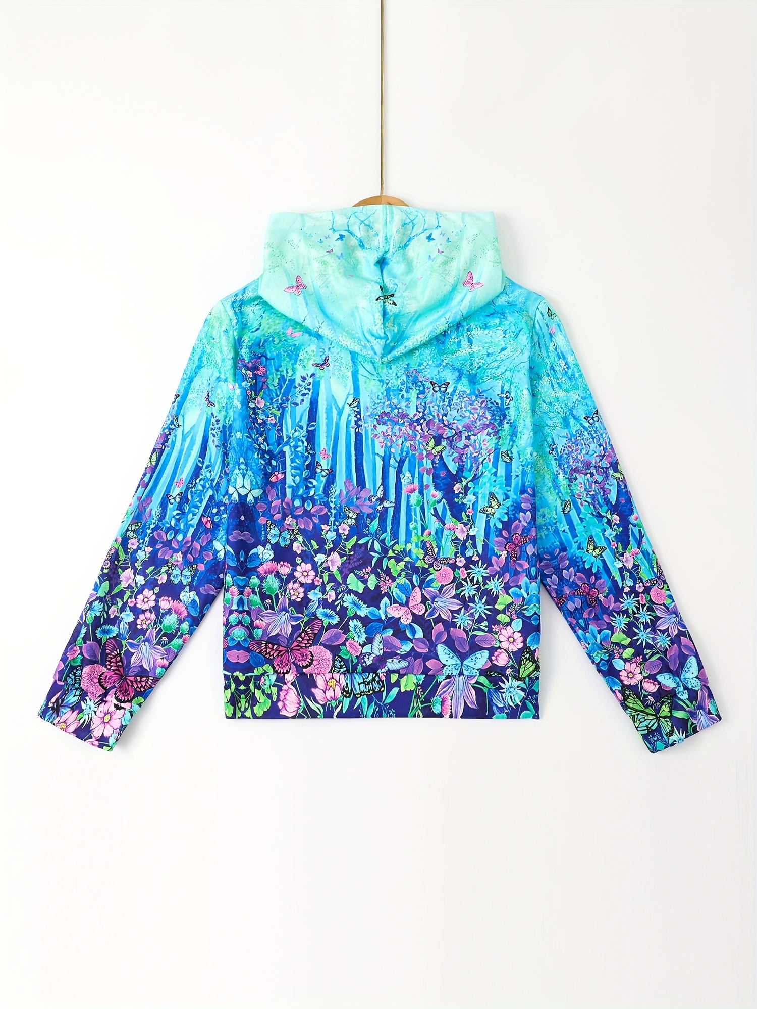 Kids 3D Flower Forest Print Hooded Sweatshirt for Boys & Girls
