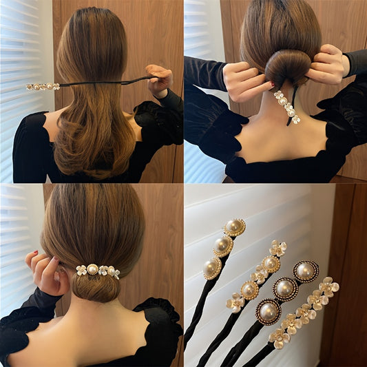 Faux Pearl Magic Bun Maker Hair Ties