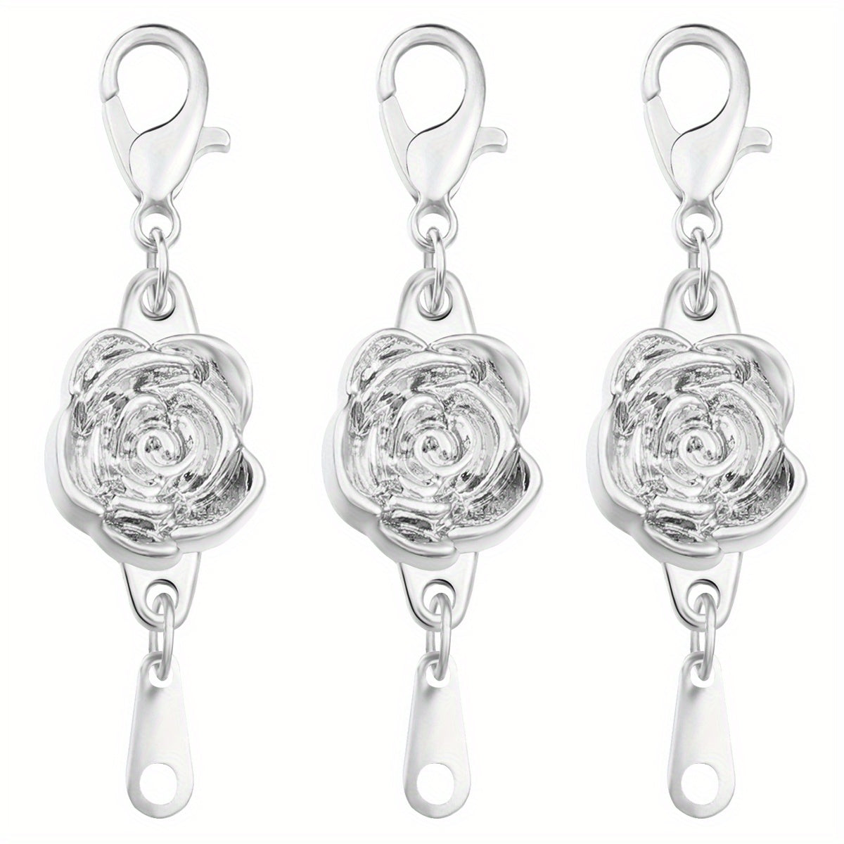 5 Pairs Magnetic Clasps for Jewelry Making, Rose Shape Closure