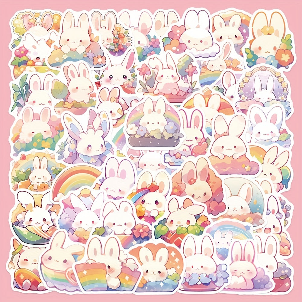 50pcs Rainbow Rabbit Stickers Laptop Mobile Phone DIY Decoration