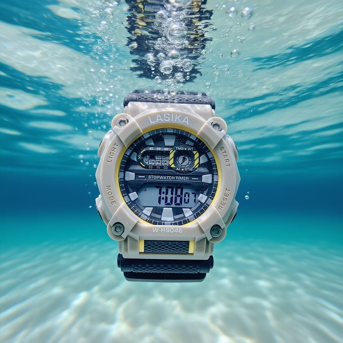 Youth Sport Watch Digital Display Alarm Stopwatch Yellow