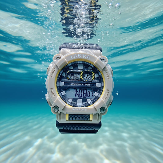 Youth Sport Watch Digital Display Alarm Stopwatch Yellow