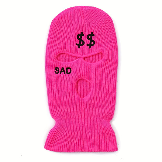 Embroidered Ski Mask for Outdoor Skiing and Walking