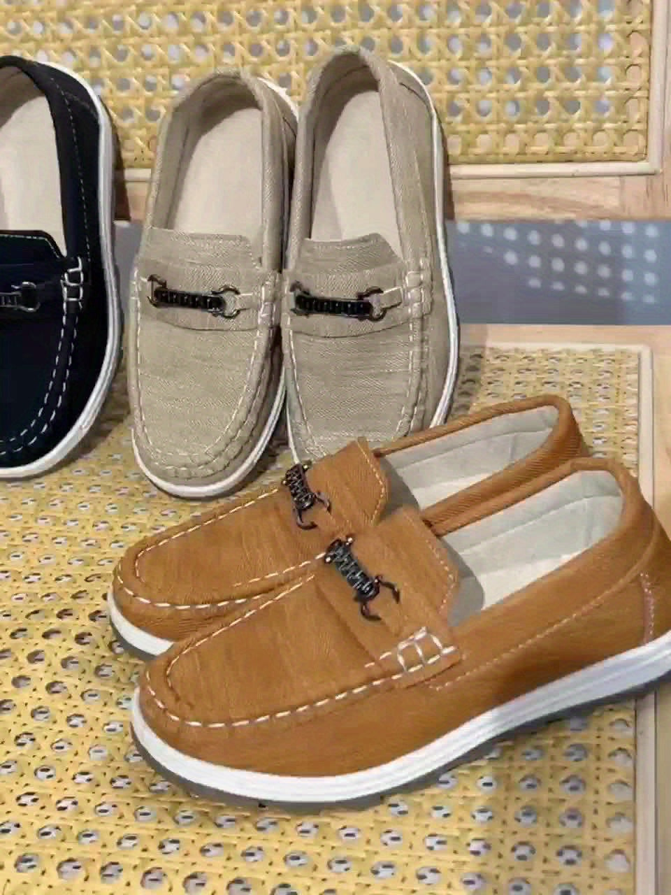 Boys' Slip On Loafer Shoes Lightweight Non Slip Flat Shoes