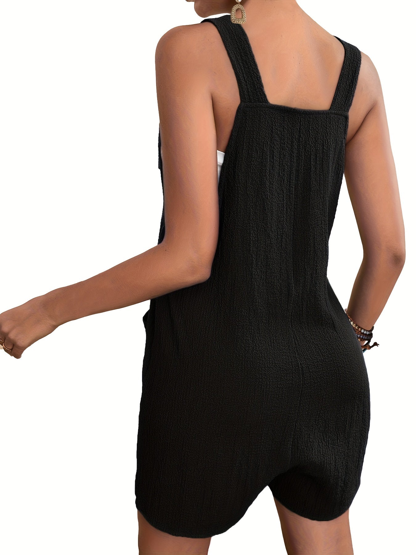 Casual Button Overall Jumpsuit For Spring & Summer Women's Clothing