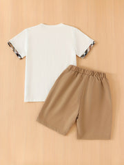 Boys Casual Short Sleeve T shirt&Shorts Set Comfy Summer Kids Clothing
