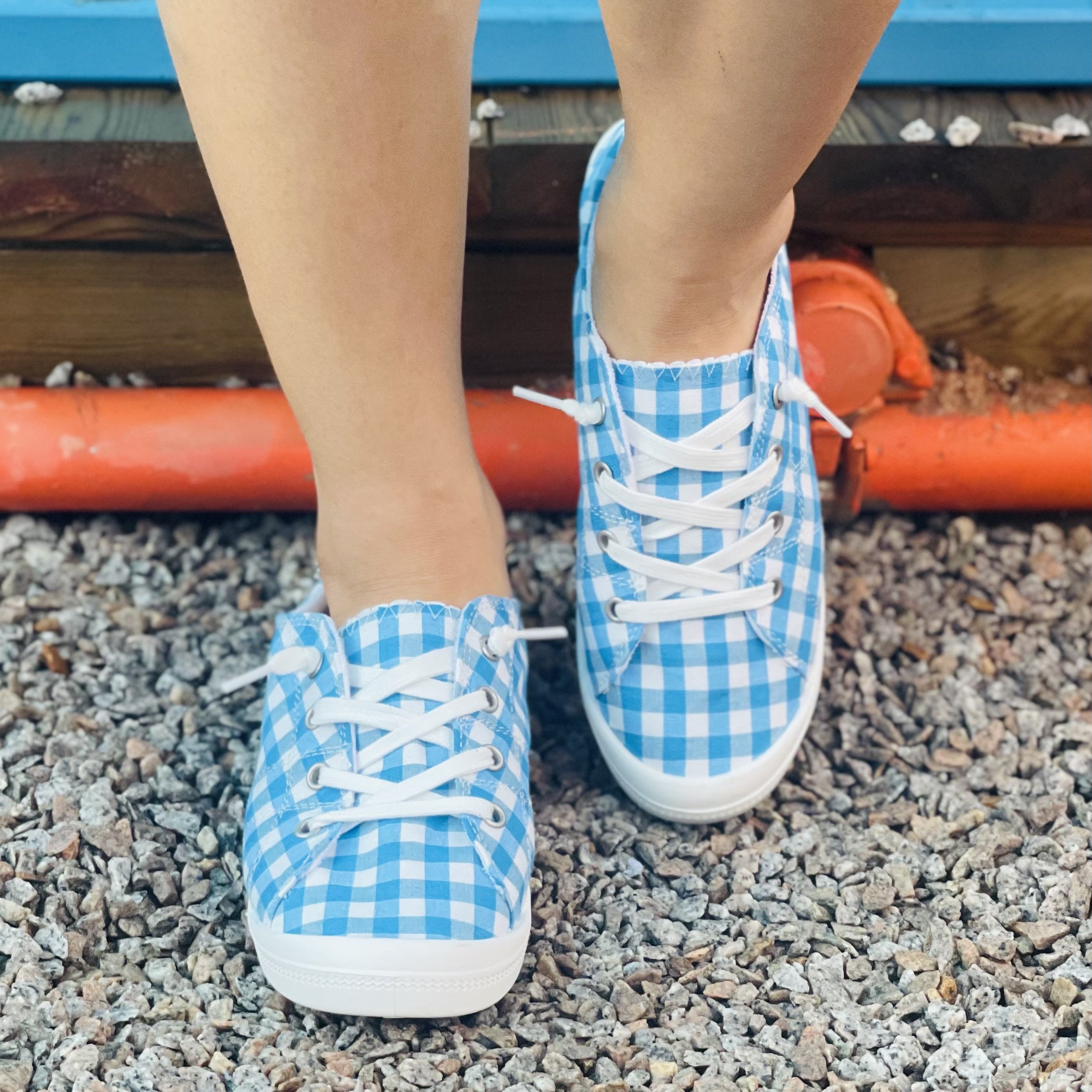 Plaid Canvas Shoes Women's Lace Up Lightweight Outdoor Casual Shoes
