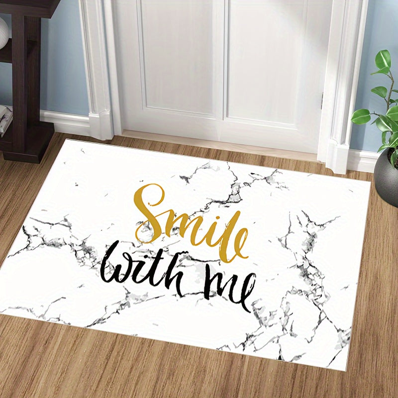 1pc Marble Pattern Anti Slip Floor Mat Area Rug Decor Carpet