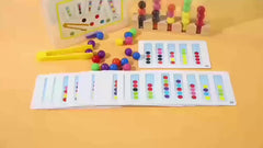 Wooden Bead Sorting & Counting Game for Kids