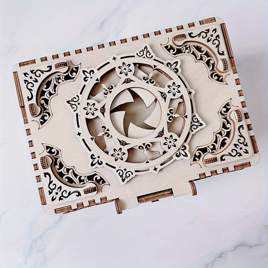 Antique Jewel Box 3D Wooden Puzzle Model Kits DIY Home Decoration