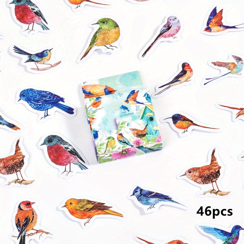 46 Pcs Adorable Animal Sparrow Stickers for Scrapbooking Labeling Journaling