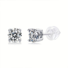 Moissanite Stud Earrings Sterling Silver Women's Jewelry Decor