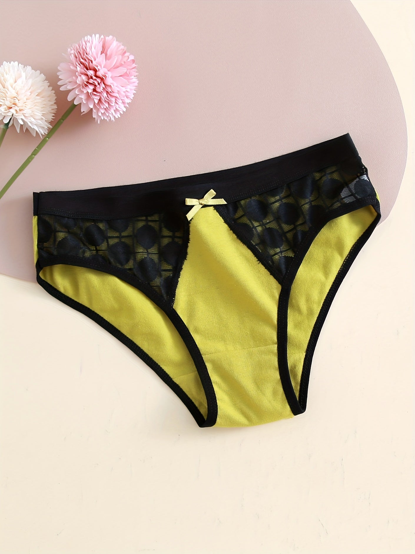 6pcs Lace Seamless Polka Dot Bow Panties Women's Lingerie