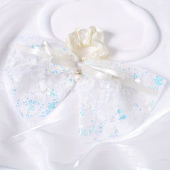 Lace Scrunchies Sequin Bow Hair Tie Faux Pearl Ribbon Bow Hair Rope