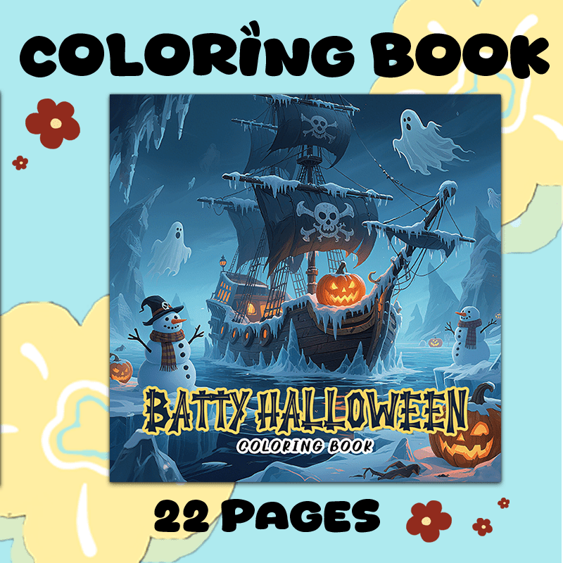 Deluxe Gothic Halloween Adult Coloring Book - Ghost Witch Horror Scene