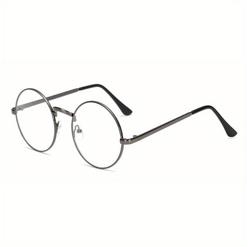 Multicolor Round Frame Metal Glasses with Zipper Box