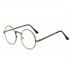 Multicolor Round Frame Metal Glasses with Zipper Box