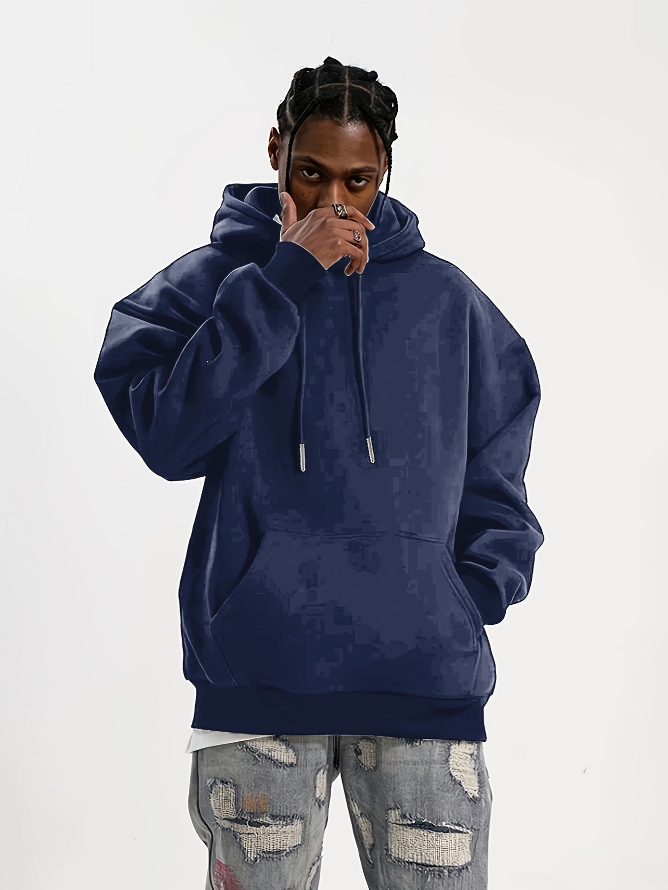 Men's Warm Fleece Hoodie with Kangaroo Pocket