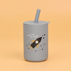 6oz Silicone Kids Cups with Straws and Lids for Training