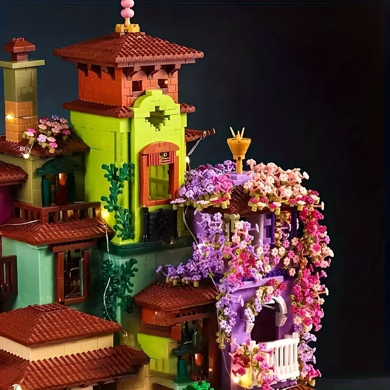 Magic Flower House Microbead Model Kit - High Difficulty Stacked Building Scene