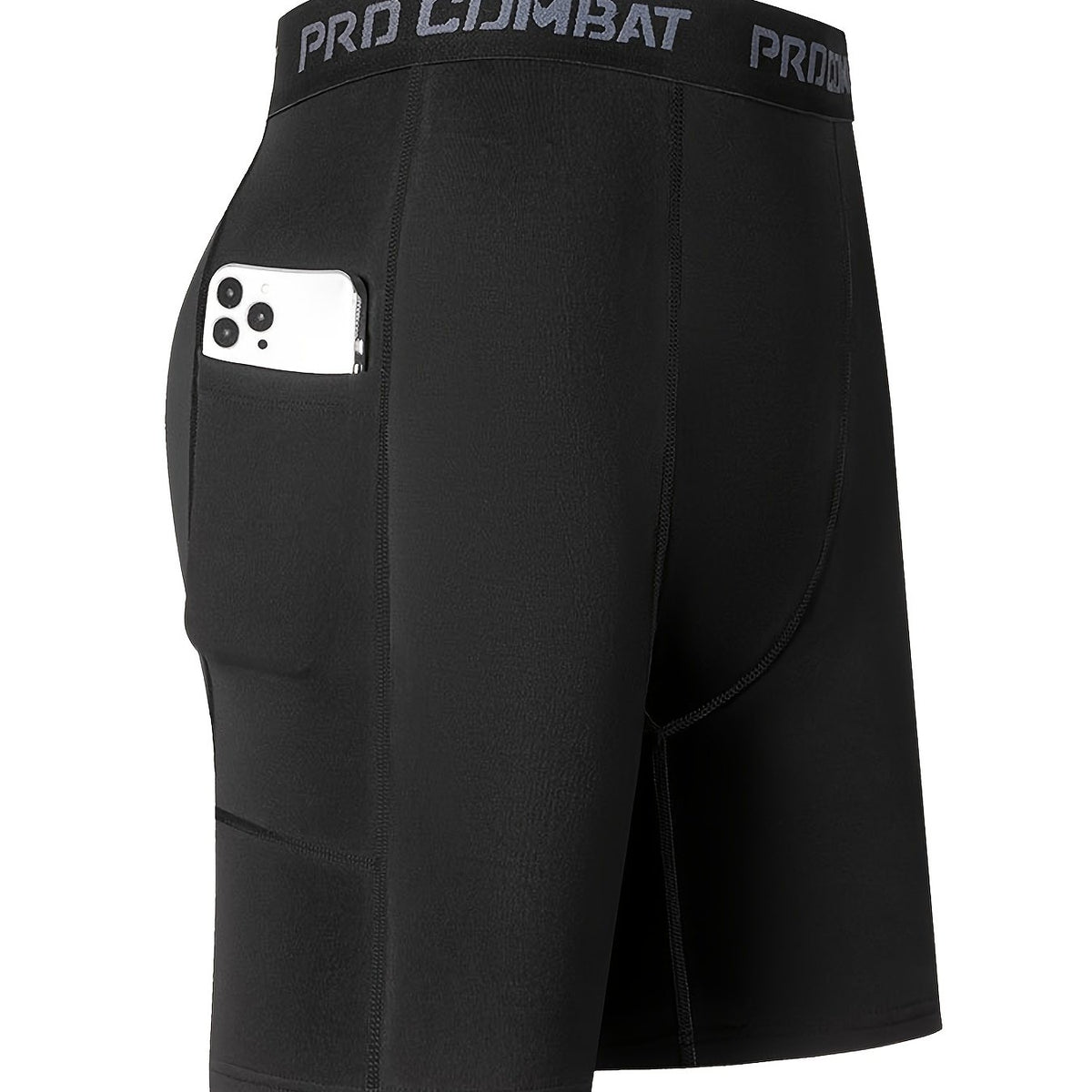 Men's Compression Shorts With Pocket Moisture Wicking Base Layer