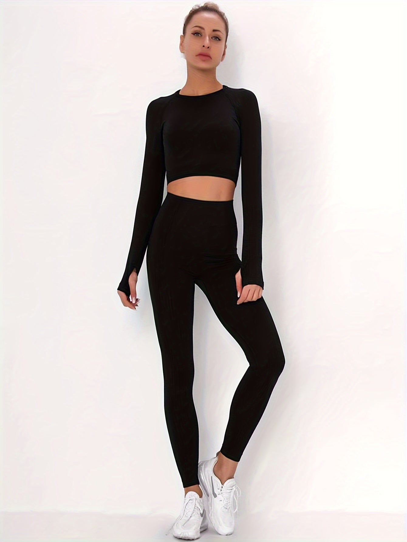 Mesh Hollow Breathable Long Sleeve T-shirt with Thumb Hole