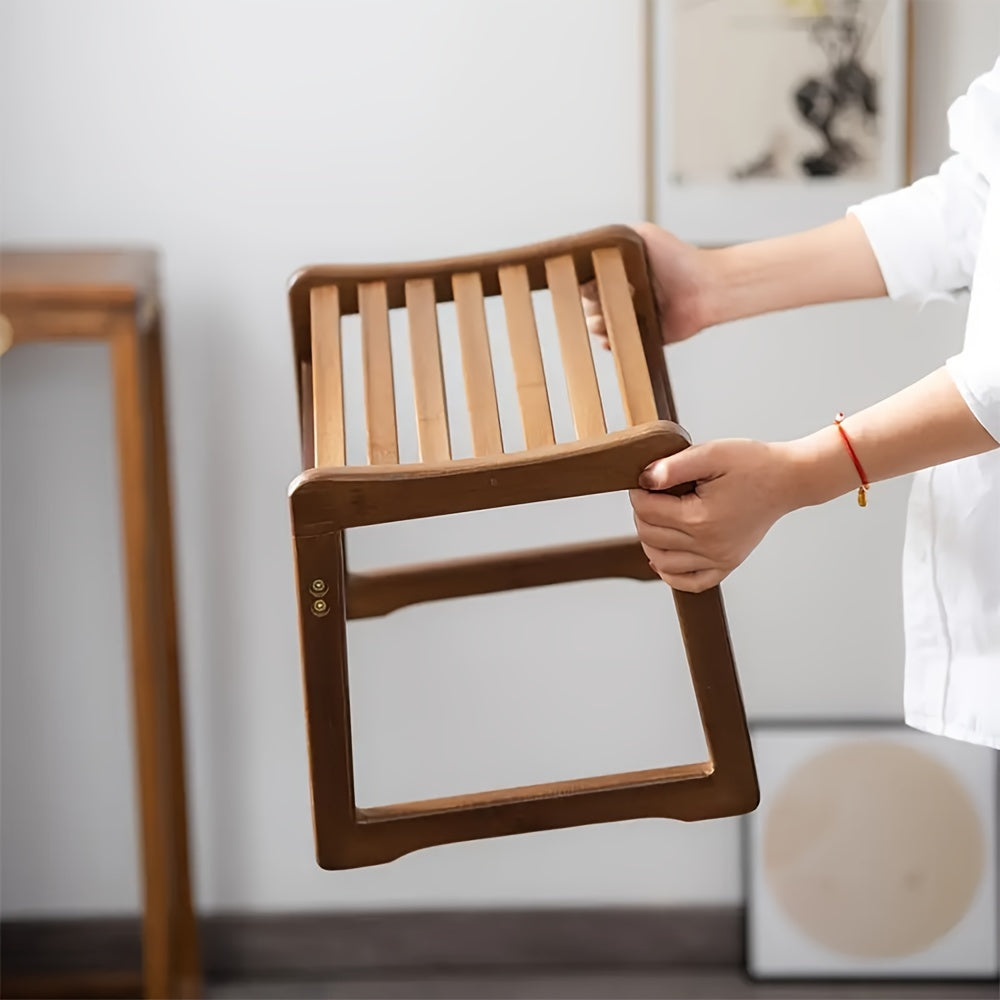 Outdoor Bamboo Stool for Picnic Camping Soft Seat