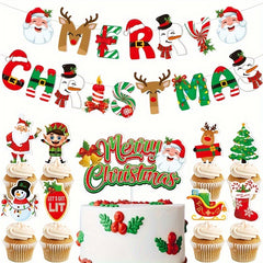 Christmas Letter Banner Xmas Party Decoration Paper Garland Year Gift